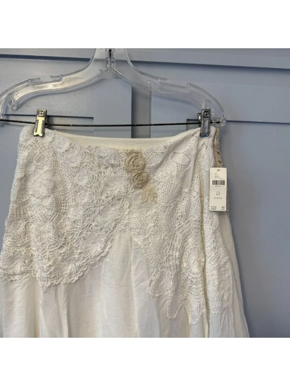 NWT 6P Anthropologie Crafted Crochet Skirt Lace Applique Lined - Picture 13 of 16